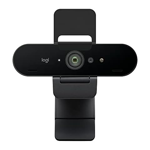 Logitech Brio Stream Webcam - Ultra 4K HD Video Calling, Noise-Cancelling Mic, HD Auto Light Correction, Wide Angle, Compatible with Microsoft Teams, Zoom, Google Meet on PC / Mac - Black Cover