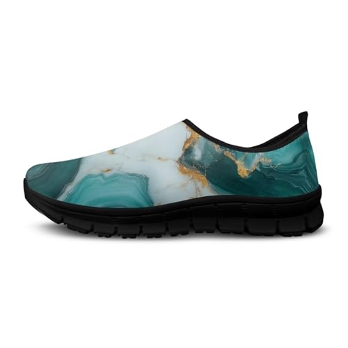 JoyLamoria House Marble Print Shoes for Women Walking Casual Orthopedic Sneaker Non Slip Nurse Travel3