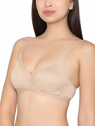 Image of Clovia Women's Pack of 2 Cotton Non-Wired Full Coverage Spacer Cup T-Shirt Bra- Black & Beige