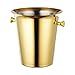 YMXDHZ Gruba stal nierdzewna 5 l wiadro do lodu wino piwo chłodziarka do szampana impreza karaoke podwójne ucho wiadro do lodu (kolor: Złoty)
