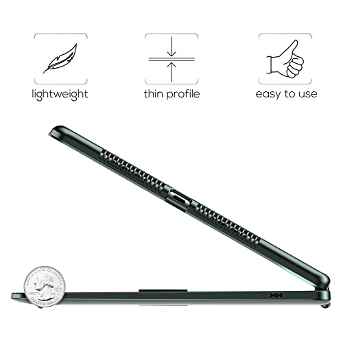 Image of typecase Touch iPad 9th Generation Case with Keyboard (10.2 inch, 2021), Multi-Touch Trackpad, 10 Color Backlight, 360 Rotatable, Thin & Light for iPad 8th Gen, 7th Gen, Air 3, Pro 10.5 (Midnight Green)