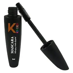 KINDED Volumizing Mascara Waterproof Long Lasting Smudgeproof Lengthening Curling Ultra Max Flexible Brush Intense Black Volume Sensational False Lash Effect for Girls Women Eye Makeup (9 ml, Black)