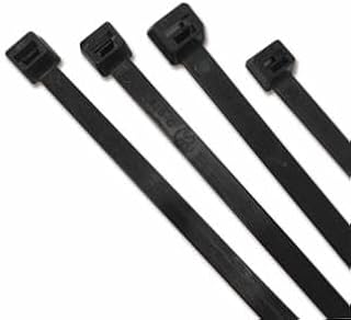 UV Stabilized Cable Ties, 30 lb Tensile Strength, 5.7 in L, Black, 100 EA/BG