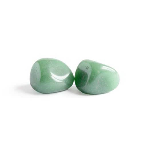 CALMA MI ALMA | 2 Rodados de Cuarzo Verde Natural – Piedras Energéticas para Suerte, Calma y Energía Positiva – Cristales Sanadores