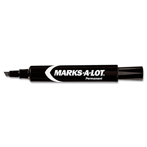 Avery 07888 Marks-A-Lot Chisel Tip Permanent Marker, Black Ink, 12 Each/Dozen #TOP14