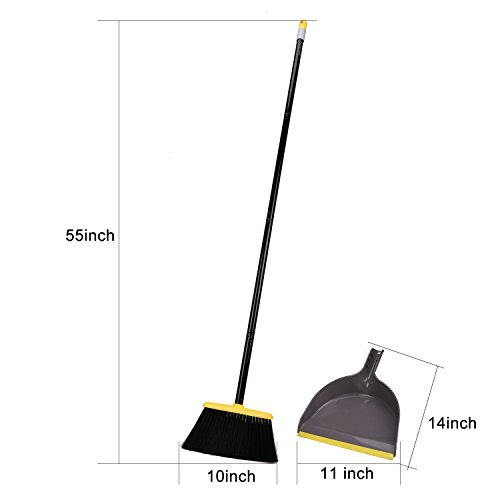 Broom And Dustpan Set,Indoor Broom With Dust Pan Combo Set For Home,Angle Kitchen Broom For Floor Sweeping #TOP2