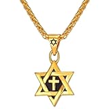 Collar unisex con diseño de estrella de David, cadena de color dorado, colgante de Megan David, joyería judía, regalos de buena suerte
