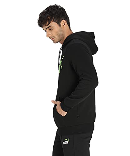 Image of Puma Cotton Men Ess Big Logo Hooded Neck Hoodie Fl (S) Mineral
