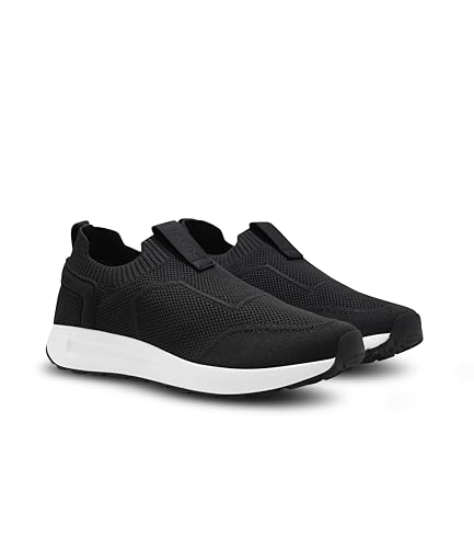 Image of HAUX Men's Slip-On Running Shoes | Lightweight Sports Sneakers with Memory Foam Cushioning | Walking, Gym, Jogging, Training | Ultra Comfort & Style