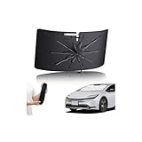 【車種専用傘】LANTU トヨタ プリウス 60系 5代目用 サンシェード 傘型 折りたたみ式 曲がる傘柄 断熱 UVカット ZVW6#MXWH6#型 車用サンシェード フロント ワンタッチ 収納 暑さ対策 プリウス60 日よけ シェード アクセサリー 収納ポーチ付き 10cm露先が折れる可能