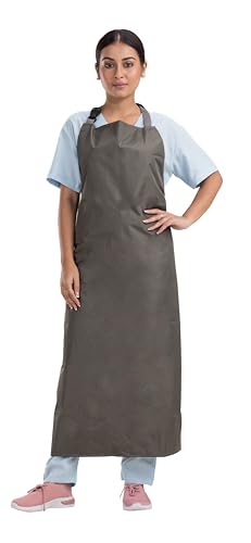 Image of Reusable Waterproof Front Apron -, Size 45 inchx23 inch | Poly Rubber Coated Fabric | Tie-Type with Adjustable Neck Buckle