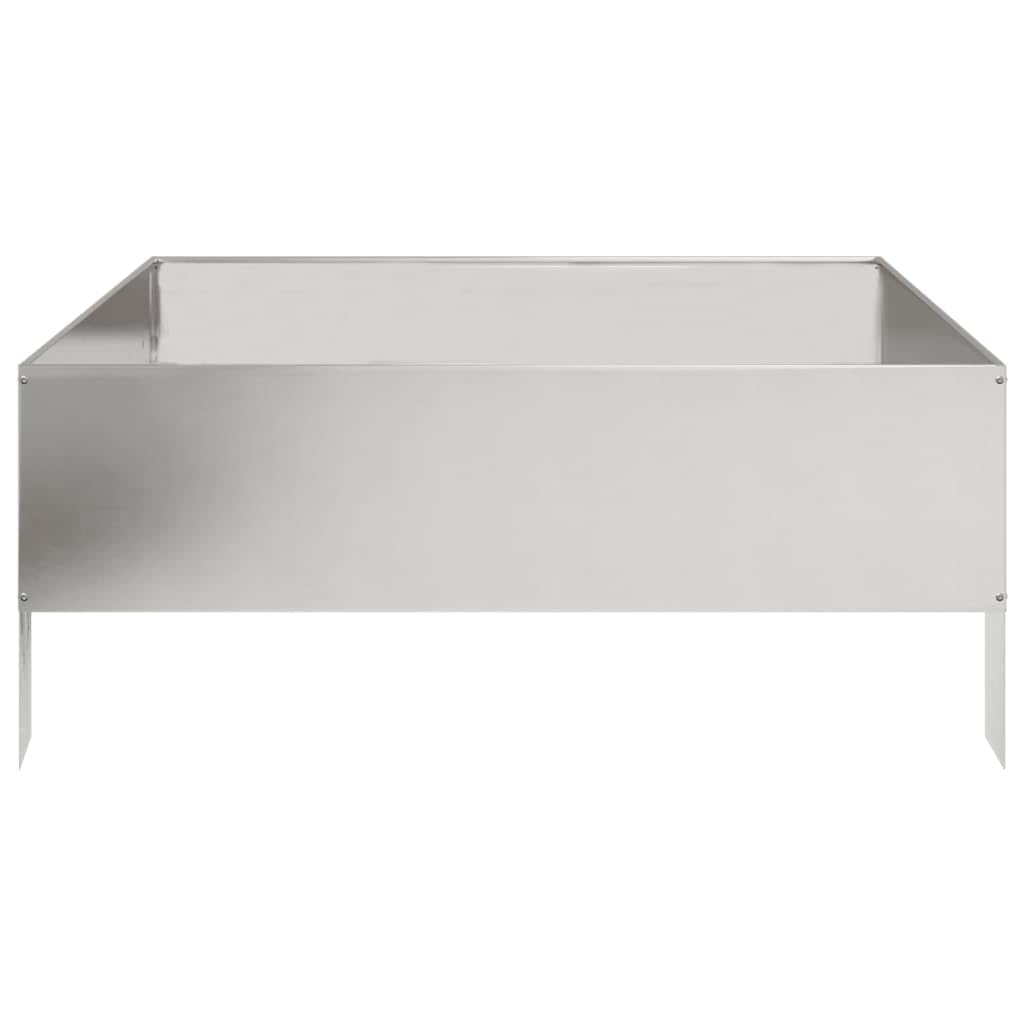 Podwyższona grządka, 100 x 100 x 25 cm, ze stali nierdzewnej, wytrzymała, metalowa, do ogrodu, na zewnątrz, podwyższona grządka na warzywa, kwiaty