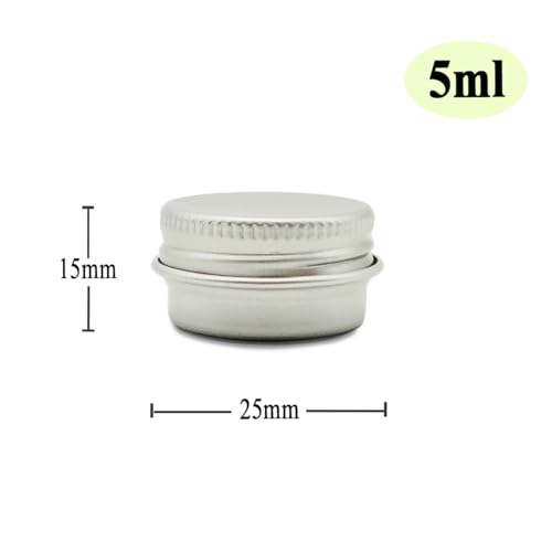 30 pack 5ml Round Lip Balm Tin Cans, 5g Aluminum Makeup Sample Containers with Screw Lid, Empty Silver Metal Tins Pot Storage Travel Tin Jars for Cosmetic, Cream, Candle, Tea, 5 Gram Tins2