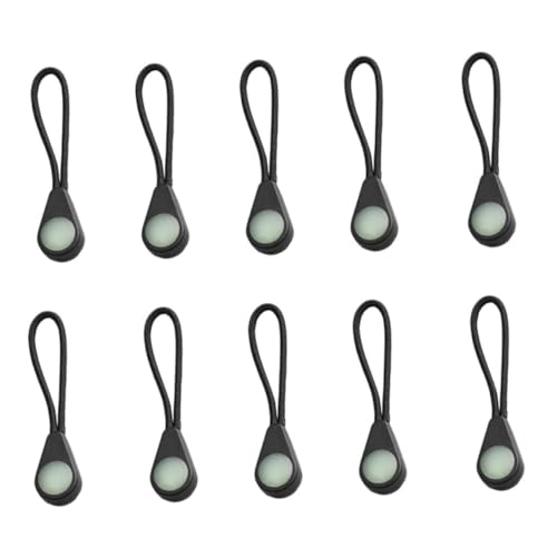 IWOWHERO 10Pcs Luminous Zipper Pulls for Easy Visibility at Night Practical Glow The Dark Zipper Extensions for Camping Bags and Clothing Decoration
