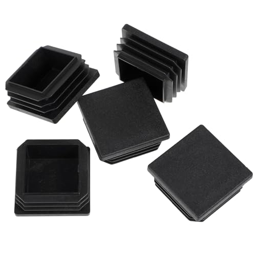 Image of Yuanchu 12 Pack 1.5 Inch Square Tube End Cap Plastic Plugs, 1 1 /2 Inch Tubing Plug End Caps, Fence Post Pipe Cap Cover Glide Insert Furniture Finishing Plugs for Square Metal Tube