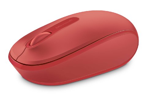 Microsoft Wireless Mobile Mouse 1850 - Ratón (Ambidextrous, Óptico, RF inalámbrica + USB, 1000 dpi, Rojo)