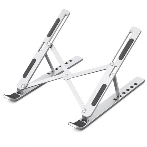 Image of Adjustable Foldable Laptop Stand with Multiple Height Adjustment | Portable Design, For Desk Use, Laptop Holder, Foldable Build