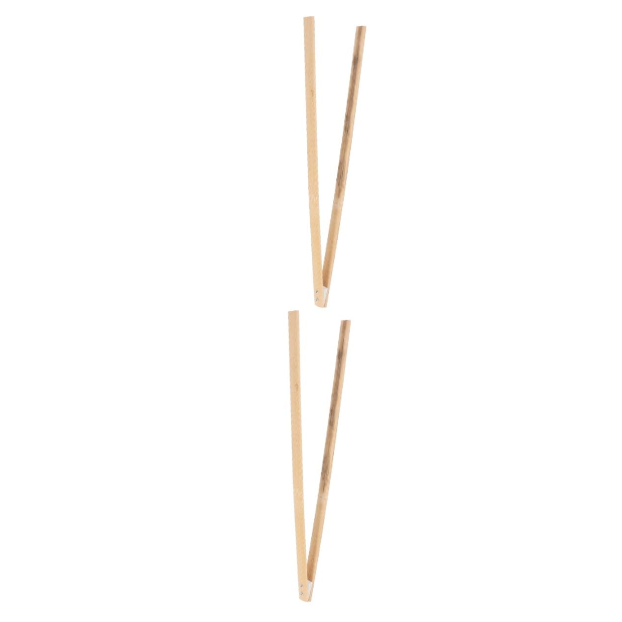 Hohopeti 2pcs Sturdy Bamboo Garbage Picker Grabber Tong and Waste Clip for Quick and Easy Cleaning
