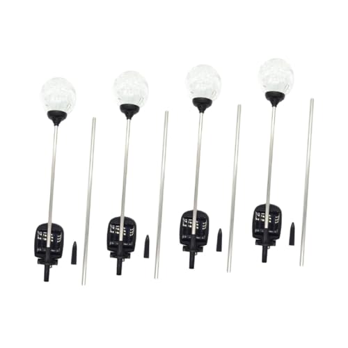 Lampe solaire extérieure verre boule lot de 4 éclairages LED étanches à ppiquet pour pelouse
