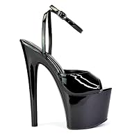 ESSEX GLAM Womens Sky High Platform Heels Ladies Stiletto Strappy Ankle Strap Peep Toe Shoes Size 3-8