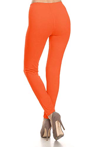 Image of Leggings Depot Women's High Waist Leggings Soft 1 inch Waistband Solid Pants - Regular, Plus, 1X3X, 3X5X