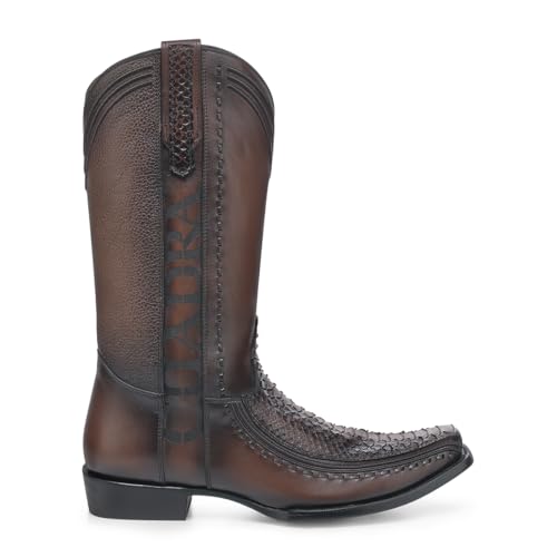 CUADRA Men's Western Boot in Python and Bovine Leather Black 1J3GPH3