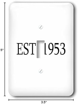 3dRose lsp_161351_1 Est. 1953 - Established in 1953 - Personal Birth Year. Personalized Year You Were Born - Black Text Single Toggle Switch image 4