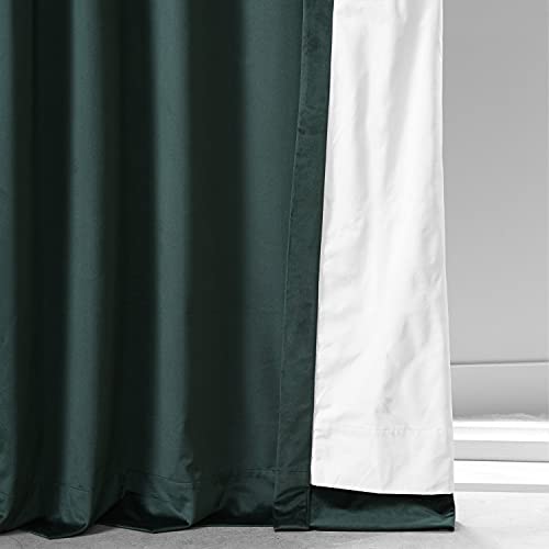 Image of HPD Half Price Drapes Signature Plush Velvet Blackout Curtains for Bedroom (1 Panel), 50W X 108L Hotel Black Out Curtains for Living Room, Thermal Insulated Blackout Curtains for Windows, Spirit Green