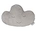 roba Coussin Décoratif Forme Nuage "roba Style" pour Chambre Enfant - Coussin en Peluche - Visage Brodé - Gris argenté