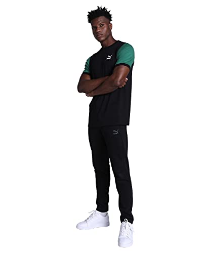 Image of Puma Men's Color Block Regular Fit T-Shirt (62323656 Black-Vine
