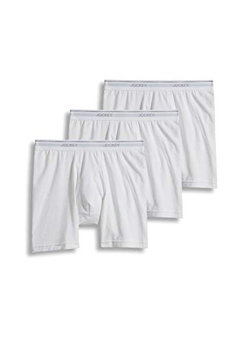 Jockey Men's Underwear MaxStretch Midway Brief - 3 Pack, White, l