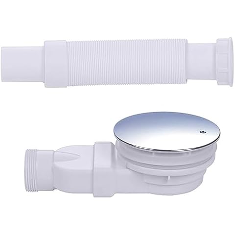 Low Profile Shower Drain 90mm 33 L/min Water Flow Slim Odor Prevention Drain Chrome Plated ABS Shower Tray, Low Profile P Trap Side Drain Cover