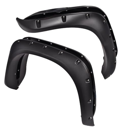 PIT66 Fender Flares Fit 02-09 Dodge Ram 1500 2500 3500 Textured Pocket Riveted Style Wheel Well Protection UV-Resistant Fender Flares Cover Rust Mud & Rock Damage Not Fit Dually/Hemi