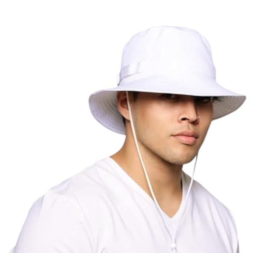 Hairbrella Satin-Lined Waterproof Boonie Bucket Hat White XL