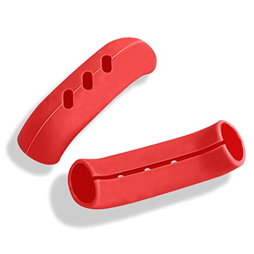 2Pcs Silicone Assist Grip Holder, Cast Iron Skillet Handle Covers Heat Resistant, Non Slip Pot Grip Sleeve, Hot Handle Holder Wok for Frying Pans Griddles, 3'' (Red)
