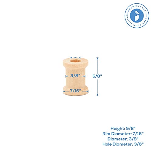 Wooden Spools 1/2 X 5/8 Inch Pack Of 100 Unfinished Mini Birch Wood Spools, Splinter-Free, For Crafts And Wood Jewelry By Woodpeckers #TOP1