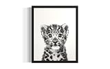 aj decor Snow Leopard Wall Art Print Poster Nursery, Cute Animal Black and White Picture Painting Nature Kids Boy Girl Children's Room Play Room 159D (Snow Leopard, 18 x 24 inches, Unframed)
