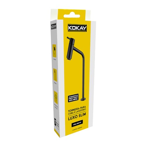 Kokay Torneira Para Cuba E Lavatório Luxo Slim Preto Fosco