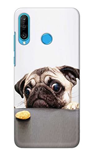 Image of PRINTFIDAA� Printed Hard Back Cover Case for Huawei P30 Lite | Huawei Nova 4e Back Cover (Pug Dog) -2808