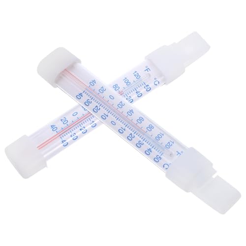 VALICLUD 吊り下げ式冷蔵庫用温度計 2個:アナログチューブ式高精度温度計 - デジタルディスプレイ高精度センサー - 冷凍庫・キッチン冷蔵庫用