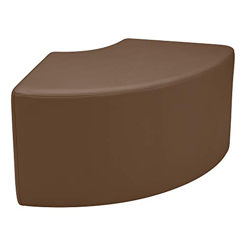 Image of Sprogs 18 inch H Structured Quarter Round Stool -Flexible Modular Collaborative Soft Seating for Office, Home, Lounge and School Classrooms with Durable Frame -Chocolate