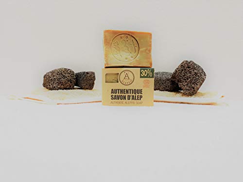 ALEPEO | Jabón de Alepo | Jabón natural con 30% de aceite de laurel para el cuerpo y el cabello | 100% Vegano, hecho a mano, sin aceite de palma, sin plástico | ECOCERT COSMOS NATURAL Cover
