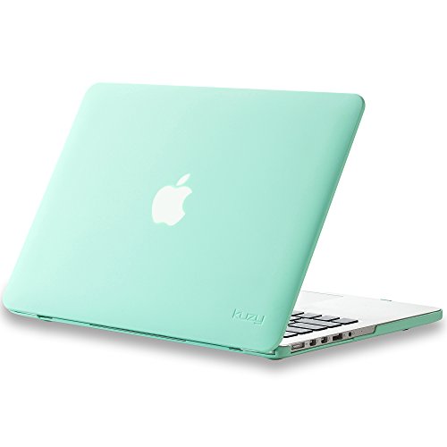 Kuzy - Older Version MacBook Pro 13.3 inch Case (Release 2015-2012) Rubberized Hard Cover for Model A1502 A1425 with Retina Display Shell Plastic - Mint Green