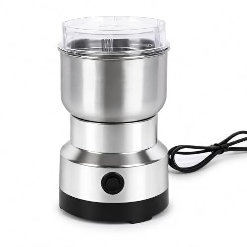 Image of Drumstone Mini Mixer Grinder for Spices, Coffee Beans, Chutney & Baby Food, Stainless Steel Grinding Jar with Sharp Blades, Compact Electric Dry Grinder for Home Kitchen Use, Silver