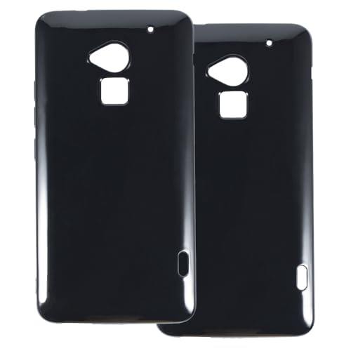 UOGNADGD 2-Pack TPU Case Compatible with HTC One Max T6 Phone Cover - Shockproof Flexible Protective Accessories with Precise Cutouts (Black)