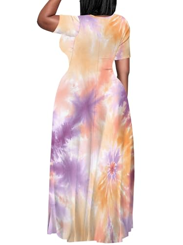Image of Plus Size Maxi Dresses for Curvy Women T-Shirt Summer Sun Dresses Loose Fit