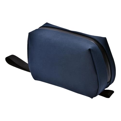 MEYZJRC Bolsa de Maquillaje Neceser Portátil Organizador de Cosméticos Maletín de Nylon con Múltiples Compartimentos Y Asa Multifunción para Viaje Adecuada Pa, Azul, Individual