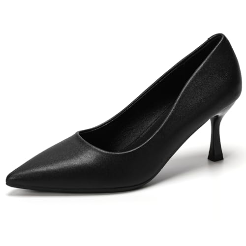IN2.76 Women's Pumps High Kitten Heels Comfy Formal Pointed Closed Toe Work