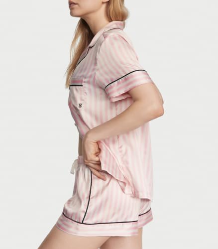 Victoria's Secret Satin Pajama Set, Short Sleeve Button Down Shirt & Shorts, Sleepwear for Women (XS-XXL)2