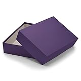 Cajas de almacenamiento y regalo - 1 unidad - DIN A4 - Berenjena (morado) forrado - 302 x 213 x 70 mm